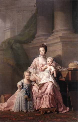 Queen Charlotte of England with her Children ca. 1765 	by Allan Ramsay 1713-1784 	The Royal Collection UK group